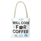 Code Lover's Coffee Tote Bag - Perfect for Programmers, Tech Gifts, Geeky Accessories, Everyday Use, Coffee Enthusiasts