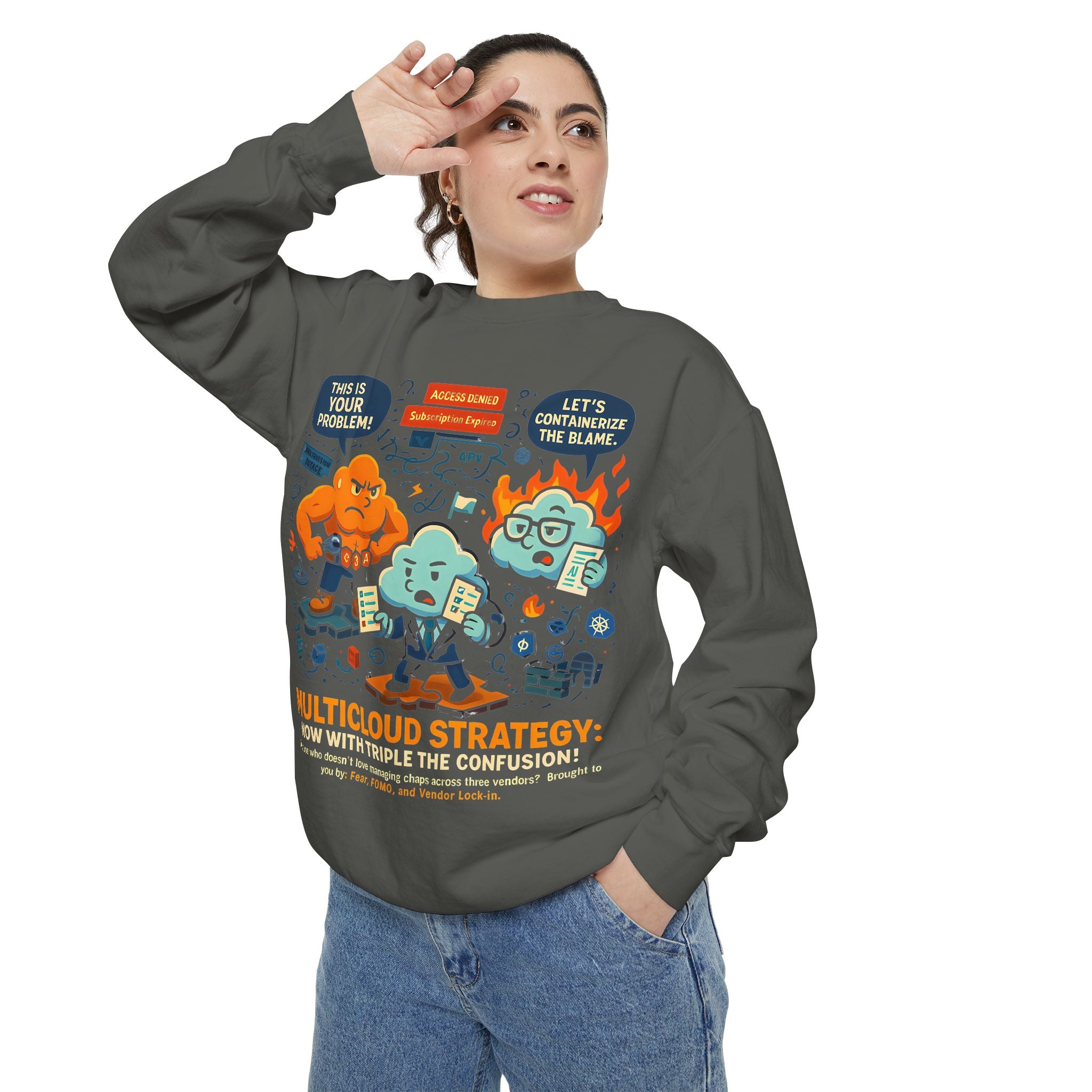 Multicloud Mayhem Sweatshirt – Triple the Chaos!