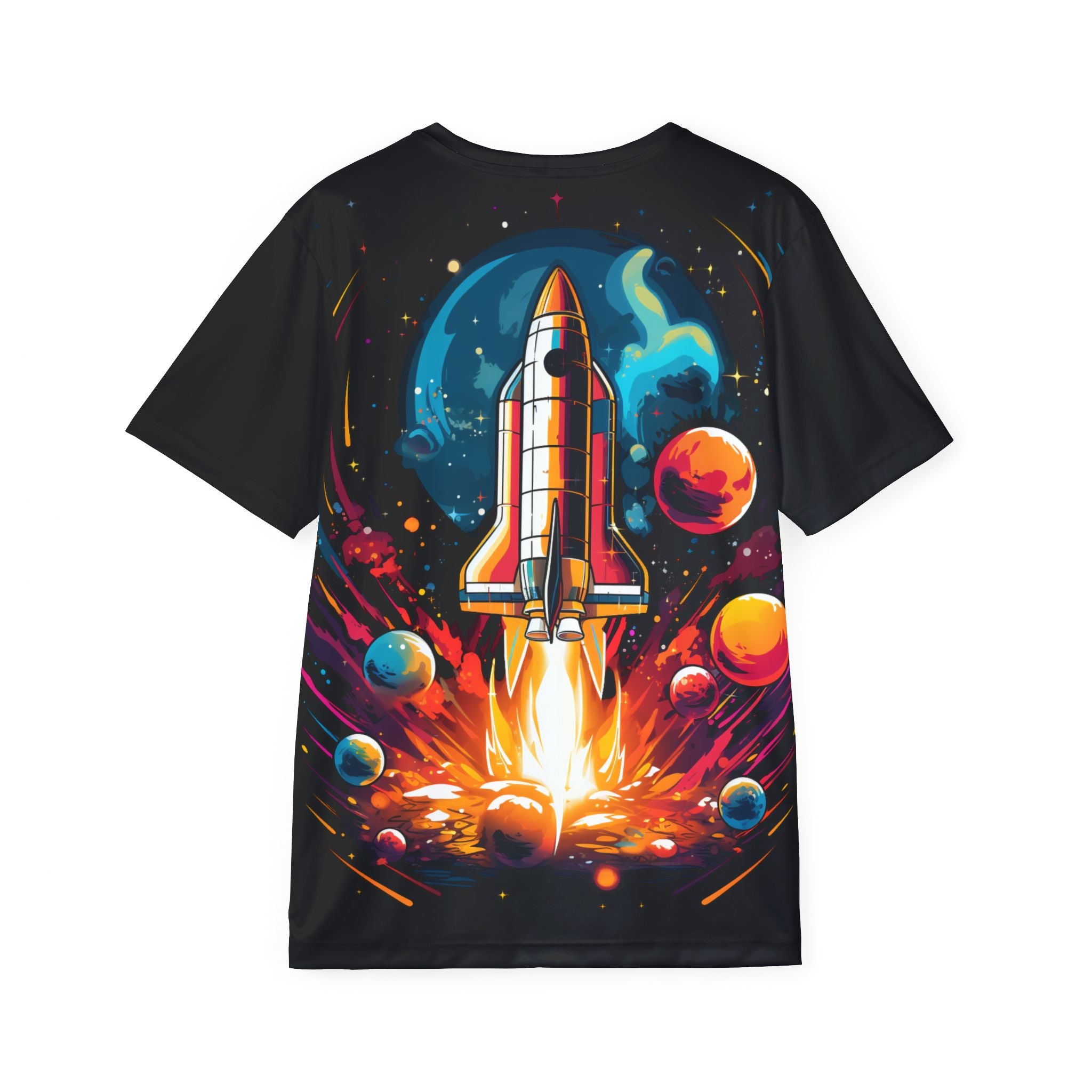 Men's Sports Jersey: Bold Rocket Launch Sarcasm T-Shirt for DevOps Engineers, Geeky Tech Lovers. My Code Runs Faster Than This Rocket Tee,