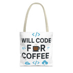 Code Lover's Coffee Tote Bag - Perfect for Programmers, Tech Gifts, Geeky Accessories, Everyday Use, Coffee Enthusiasts