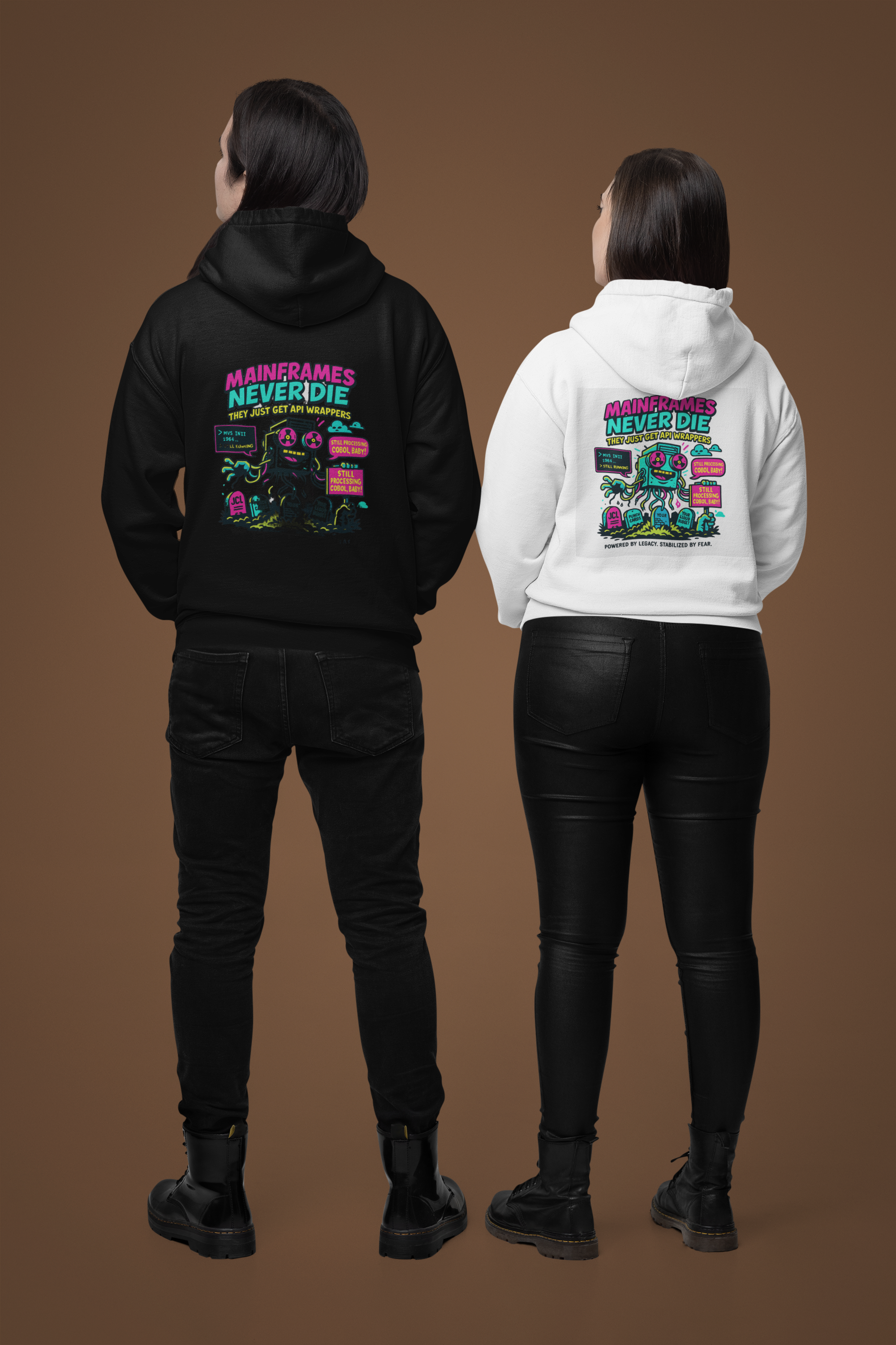 Mainframes Never Die Hoodie – Retro Tech Sarcasm for DevOps Legends