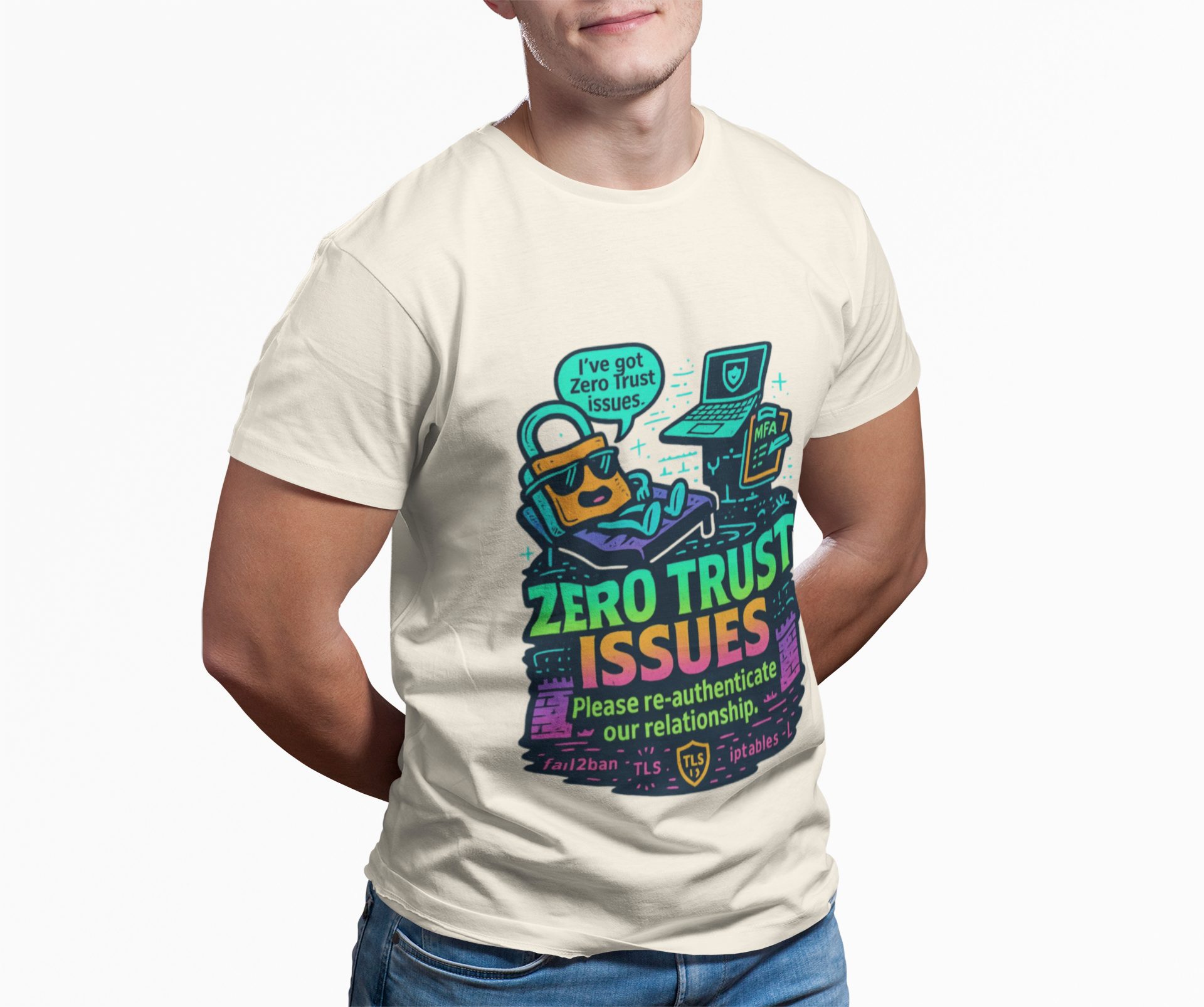 Zero Trust Issues Funny Cybersecurity T-Shirt – Geeky DevOps / IT Security Tee