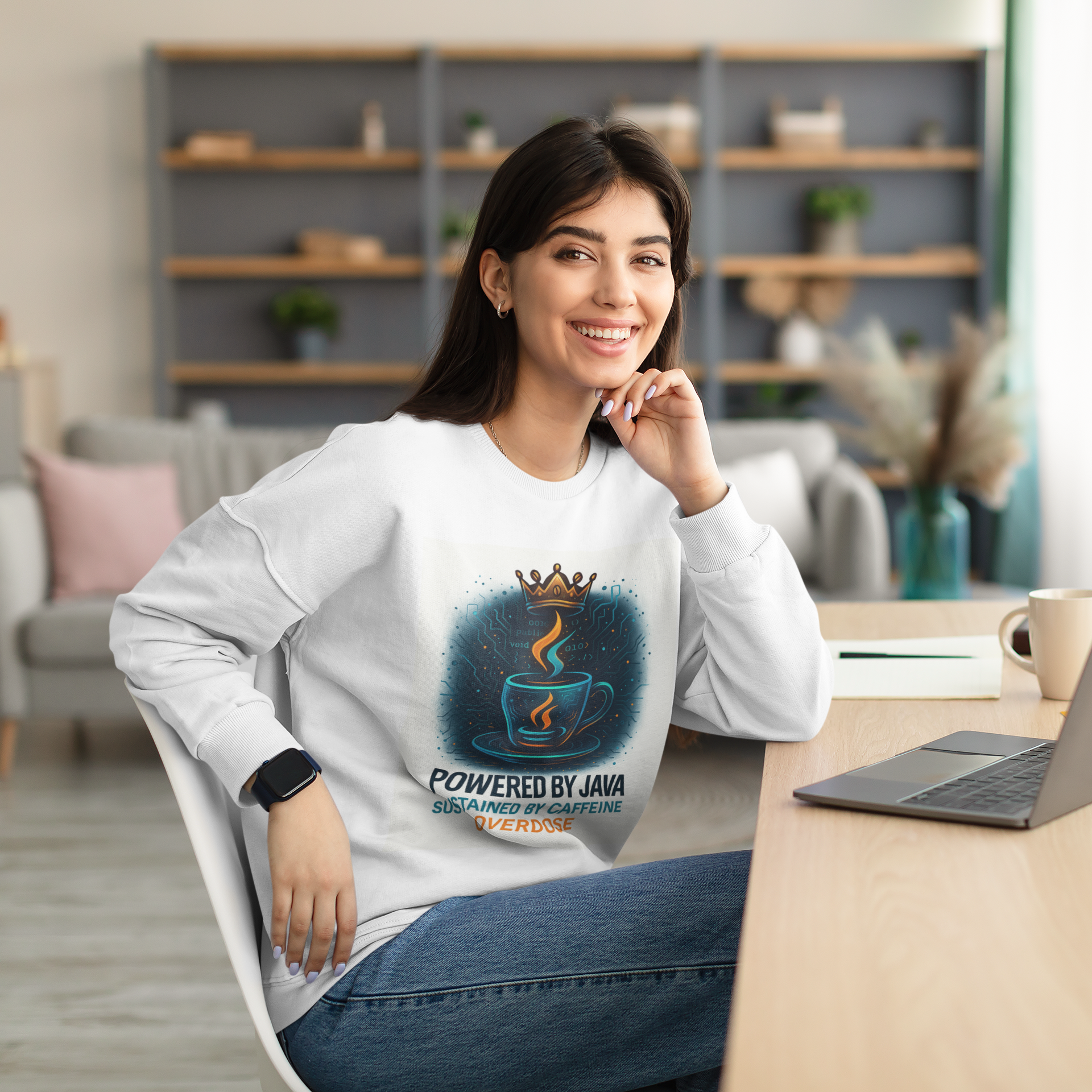 Coffee Lover's Unisex Sweatshirt - Powered by Java, Caffeine Junkie Gift, Cozy Attire for Coffee Enthusiasts, Birthday, Christmas, Fun [...]