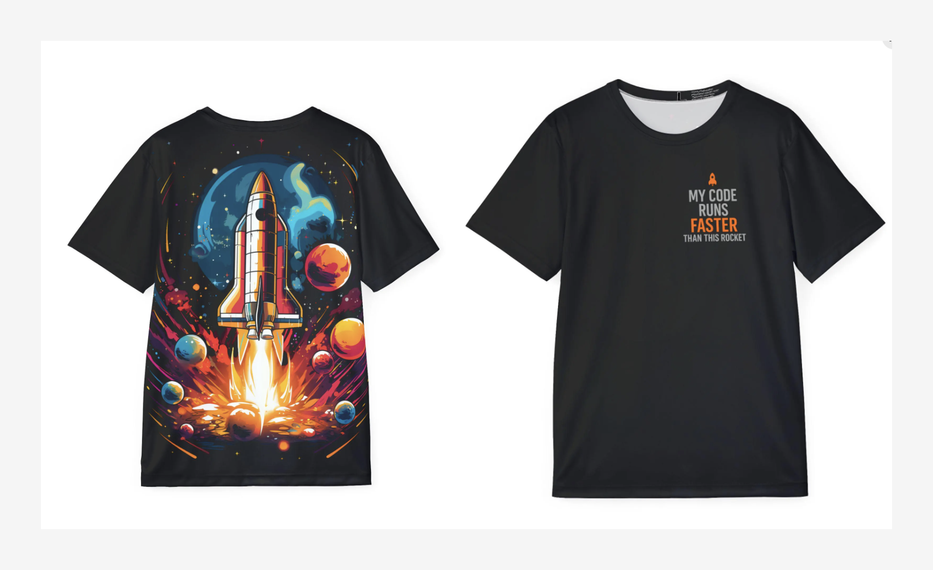 Men's Sports Jersey: Bold Rocket Launch Sarcasm T-Shirt for DevOps Engineers, Geeky Tech Lovers. My Code Runs Faster Than This Rocket Tee,