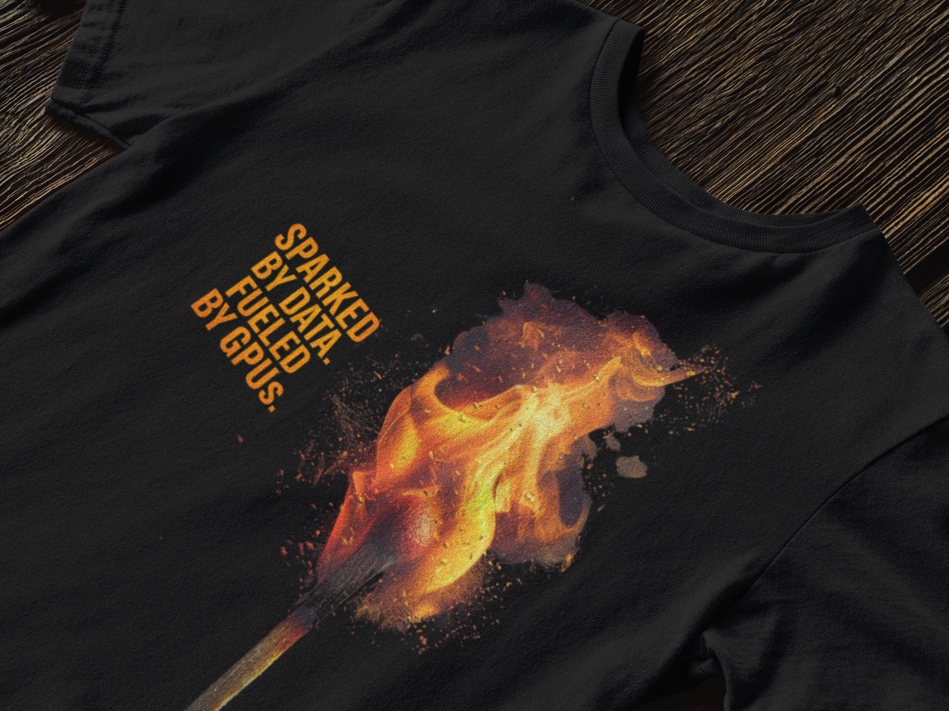 Sparked By Data, Fueled By GPUs – Funny AI/ML T-Shirt for Developers, Data Scientists & Gamers