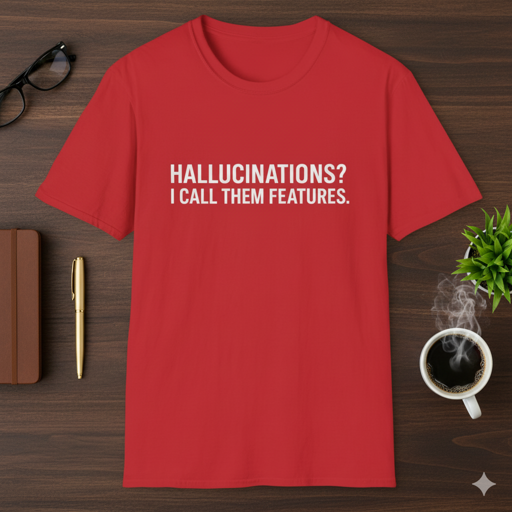 Hallucinations? I Call Them Features. | Premium Minimalist AI Streetwear Tee