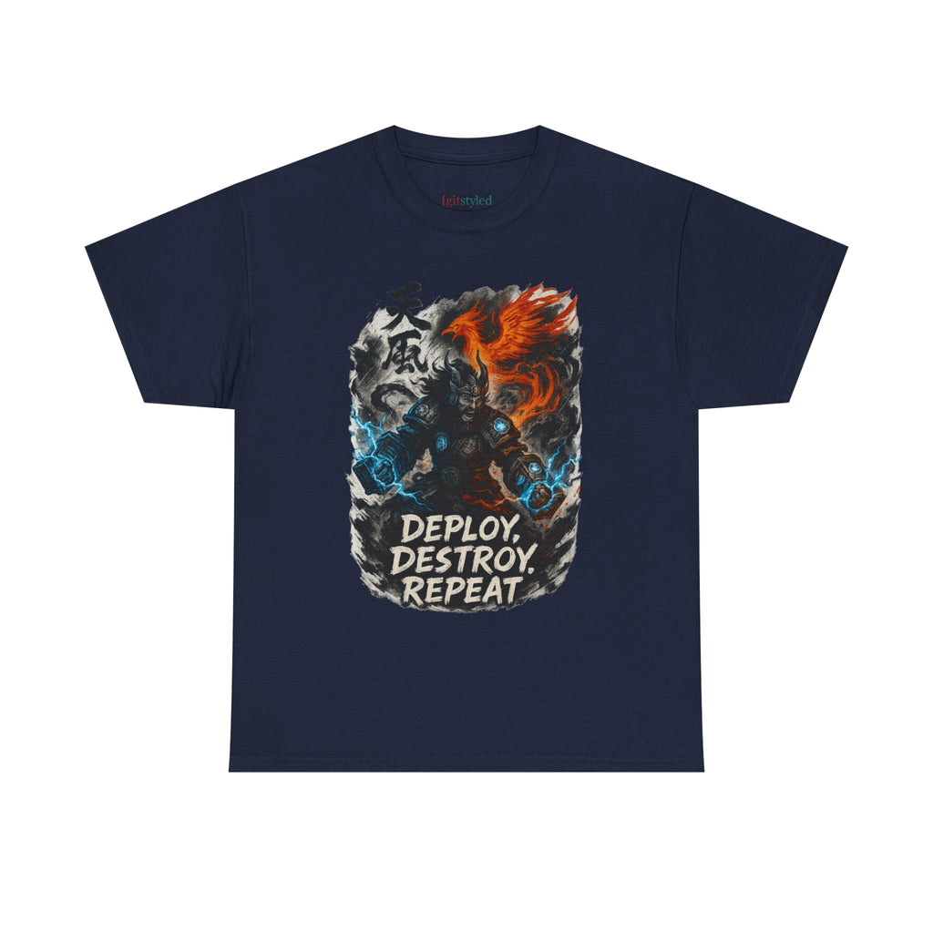 Deploy Destroy Repeat T-Shirt | Funny DevOps & Engineer Battle Tee