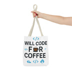 Code Lover's Coffee Tote Bag - Perfect for Programmers, Tech Gifts, Geeky Accessories, Everyday Use, Coffee Enthusiasts