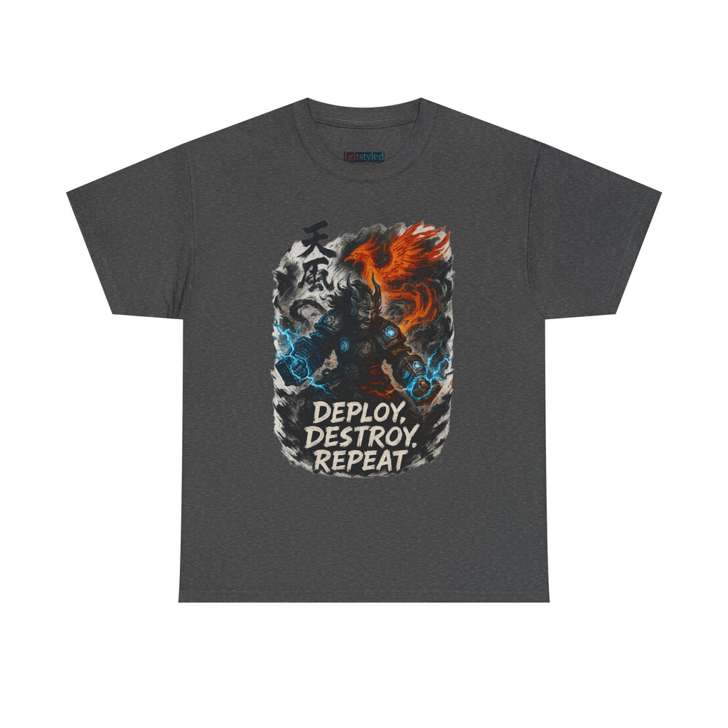 Deploy Destroy Repeat T-Shirt | Funny DevOps & Engineer Battle Tee