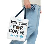 Code Lover's Coffee Tote Bag - Perfect for Programmers, Tech Gifts, Geeky Accessories, Everyday Use, Coffee Enthusiasts