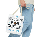 Code Lover's Coffee Tote Bag - Perfect for Programmers, Tech Gifts, Geeky Accessories, Everyday Use, Coffee Enthusiasts